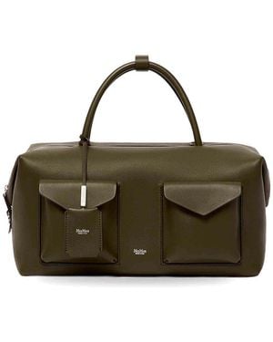Max Mara Large Top Case Hand Bag With Pockets - Green