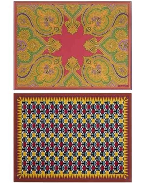 Etro Set Di Due Sottopiatti Con Motivi - Nero