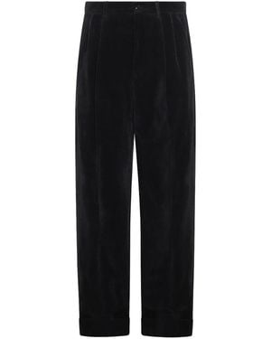 Valentino Cotton And Linen Blend Pants - Black