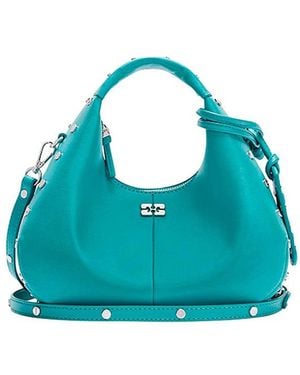 Ganni Borsa Mini Hobo - Blu