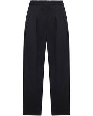Maison Margiela Wide Leg Cotton Blend Trousers - Blue