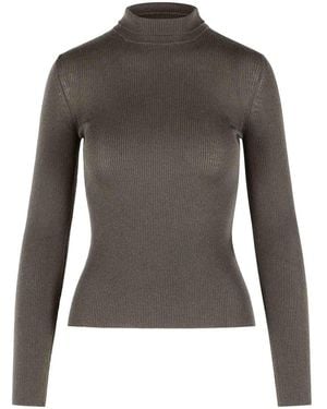 Max Mara Virgin Wool Turtleneck Sweater - Gray