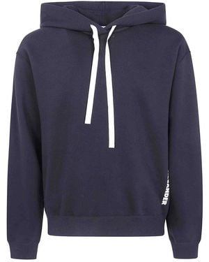 Jil Sander Hoodie Printed Sweatshirt - Blue