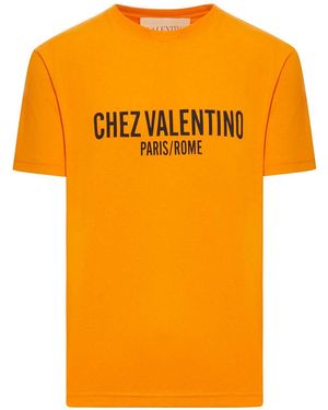 Valentino Garavani Chez Print Cotton T-Shirt - Orange