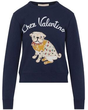 Valentino Chez Cotton Sweatshirt - Blue