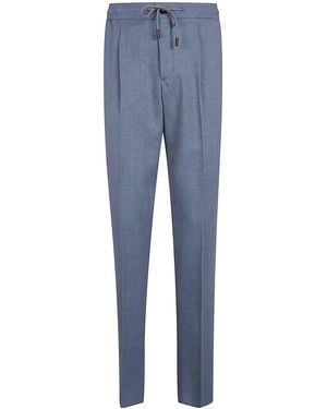 Incotex Elastic Coulisse Waist Chino Pants - Blue
