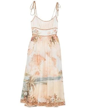 Zimmermann Vestido Midi - Neutro