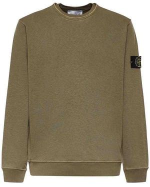 Stone Island Malfil Cotton Sweatshirt With Logo - Green