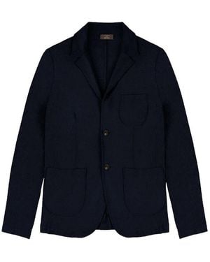 Zanone Blazer With Patch Pockets - Blue