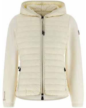 Moncler Felpa Con Cappuccio Imbottita - Neutro