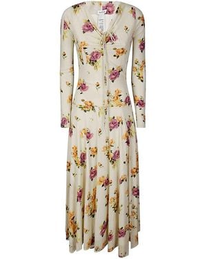 Acne Studios Long Long -Sleeved Dress Printed - Metallic