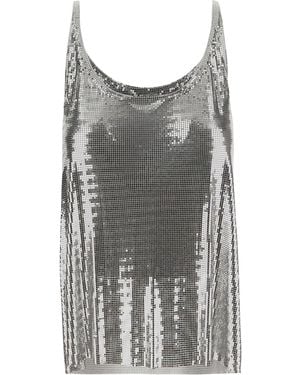 Rabanne Top With Round Neck - Grey