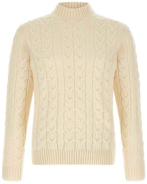 Zanone Braided Turtleneck Jumper - White