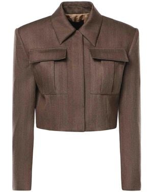 Dondup Oversized Herringbone Wool Blazer - Brown