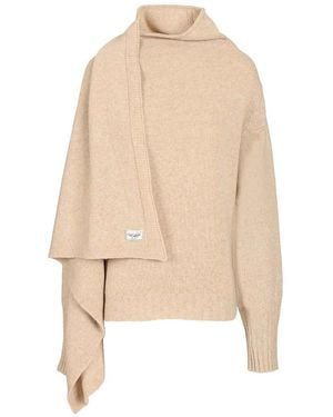 The Attico Sweater With Draped Details - Natural