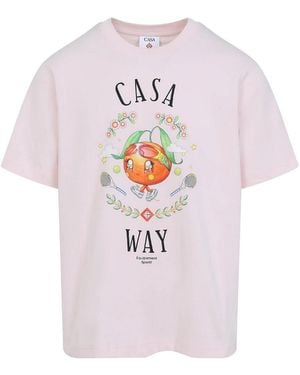 CASABLANCA Casa Way Kawaii Printed T-Shirt - Pink