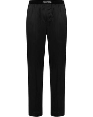 Tom Ford Stretch Silk Trousers - Black