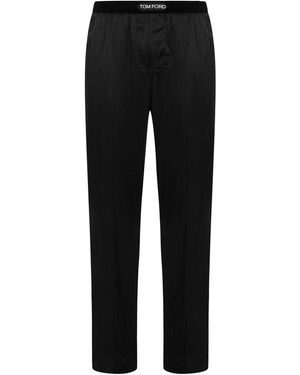 Tom Ford Stretch Silk Trousers - Black