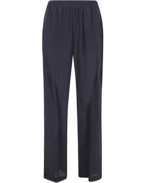 Seventy Crepe Mixed Silk Trousers - Blue