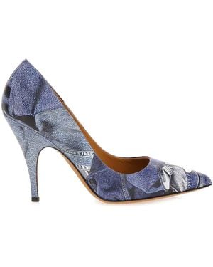 Moschino Heritage Patchwork Denim Pump - Blue