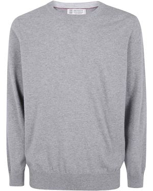 Brunello Cucinelli Rundhalspullover - Grau