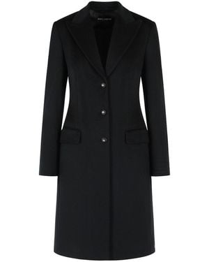Dolce & Gabbana Single-Breasted Wool Coat - Black