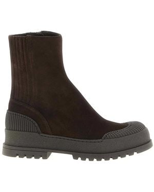 Aquazzura Rugged Suede Ankle Boots - Brown