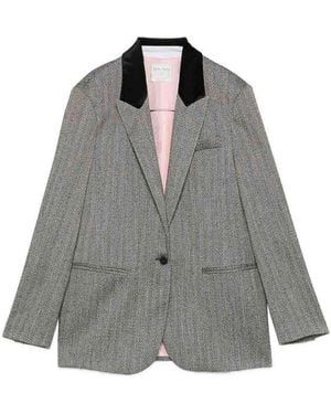 forte_forte Single-Breasted Blazer Jacket - Grey