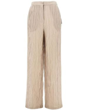 Emporio Armani Crepe Trousers - Natural