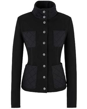 Giorgio Armani Single-Breasted Viscose Jersey Jacket - Black