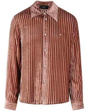 Amiri Viscose And Peach Silk Shirt - Pink