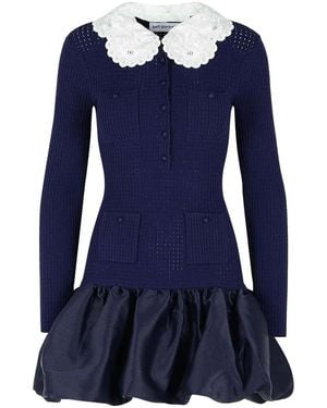 Self-Portrait Viscose Dress - Blue