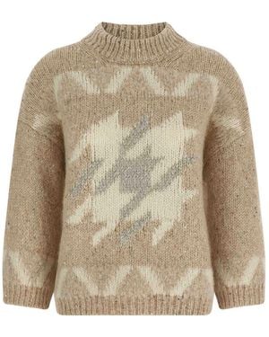 Peserico Punto Luce Embroidery Jumper - Natural