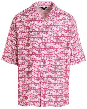 Gcds Waved Logo Shirt - Pink