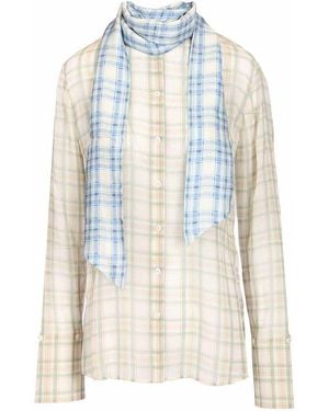 Acne Studios Silk Blouse With Scarf - White