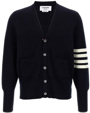 Thom Browne 4-Bar' Wool Cardigan - Blue