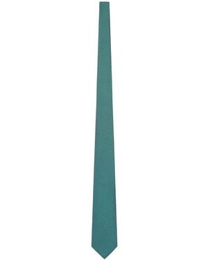 Kiton Fabric Tie With Micro Geometric Pattern - Blue