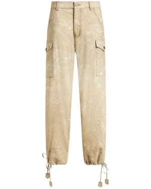 Etro Floral Jacquard Canvas Cargo Pants - Natural