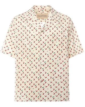 Valentino Garavani Cherryfic Print Bowling Shirt - White