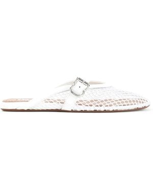 Alaïa Fishnet Flat Mules - White