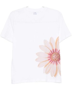 Paul Smith Zinnia Print Cotton T-Shirt - White