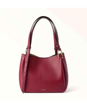 Furla Nuvola M Cherry Leather Tote Bag - Red