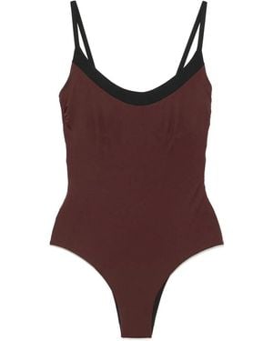 Fisico Underwire-Cup Two-Tone Swimsuit - Brown
