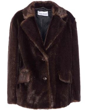 Stand Studio Evyn Faux Fur Jacket - Black