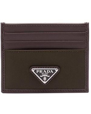 Prada Re-Nylon And Leather Card Holder - White