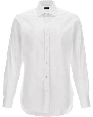 Barba Napoli Stretch Poplin Shirt - White