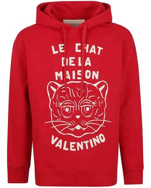 Valentino Garavani Jersey Sweatshirts Le Chat De La Maison - Red