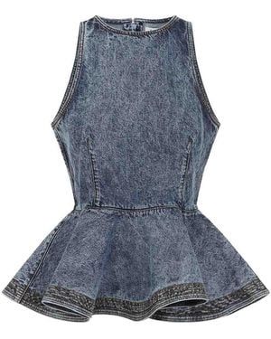 Alaïa Peplum Top - Blue