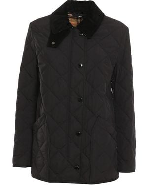 Burberry Diamond Quilted Barn Jacket - Black