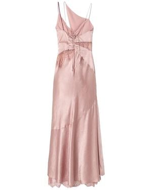 Pinko Ferrari Abito Satin Light Crin Rosa Cenere - Pink